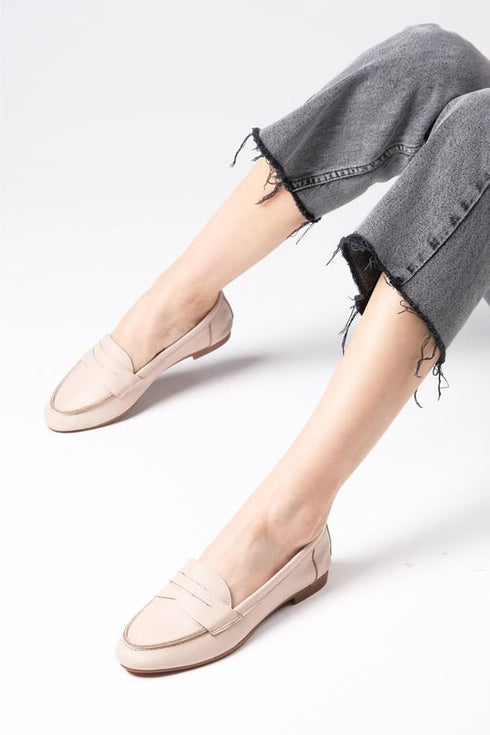 Genuine Leather Skin Color Loafer